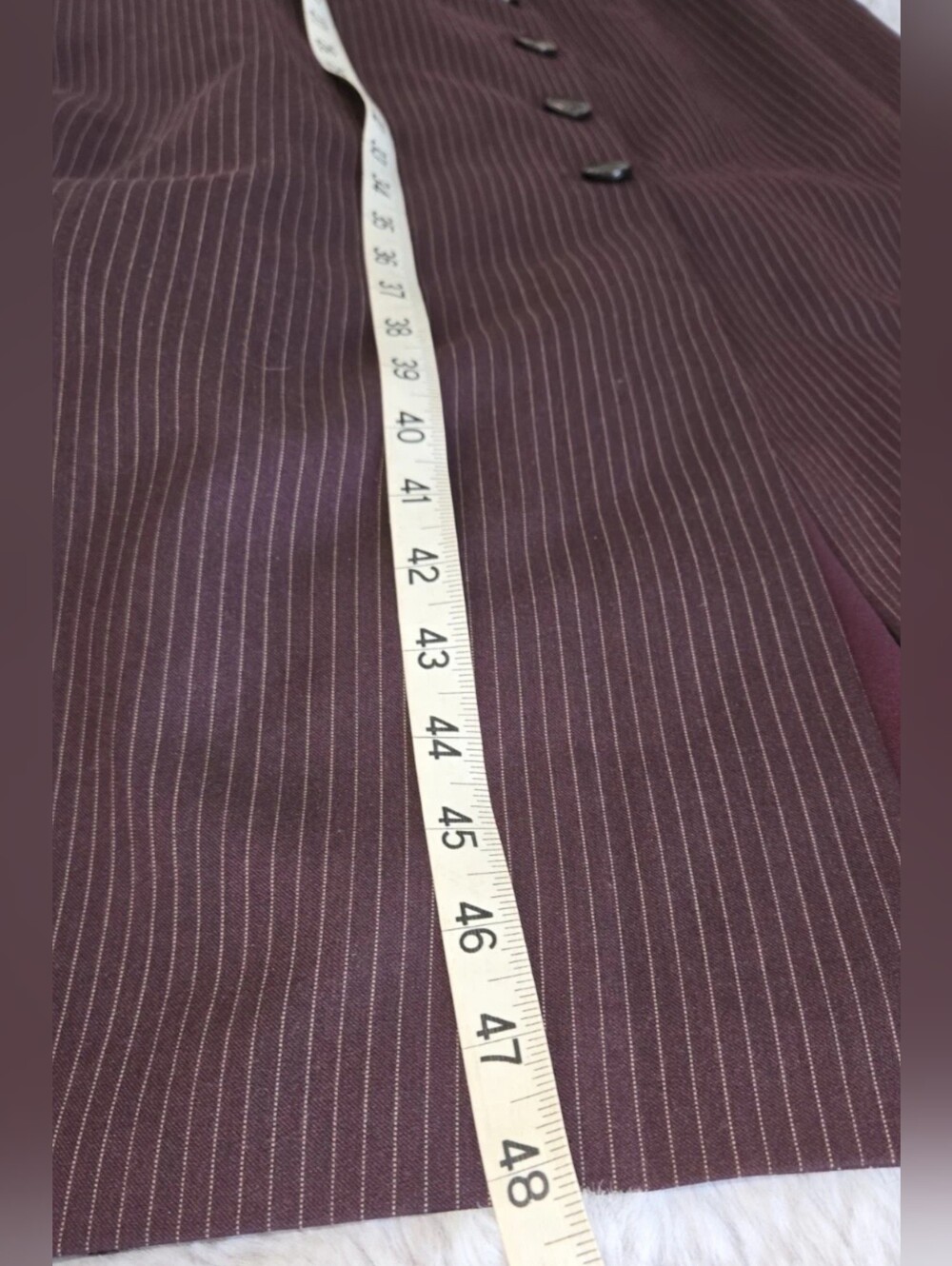 Karen Millen Pinstripe Corseted Tailored Pencil Midi DressSize 8 US - Picture 8 of 9